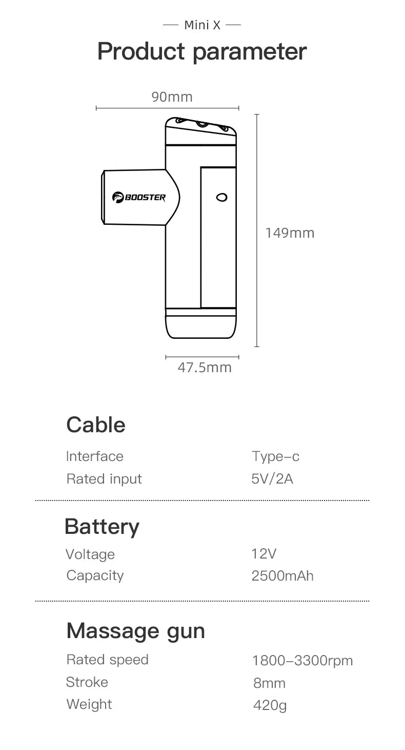 UNFINISHED! Booster Mini X Massage Gun Percussion Back and Neck Massager Electric Vibrators Portable Fitness Mini Body Massage Machine