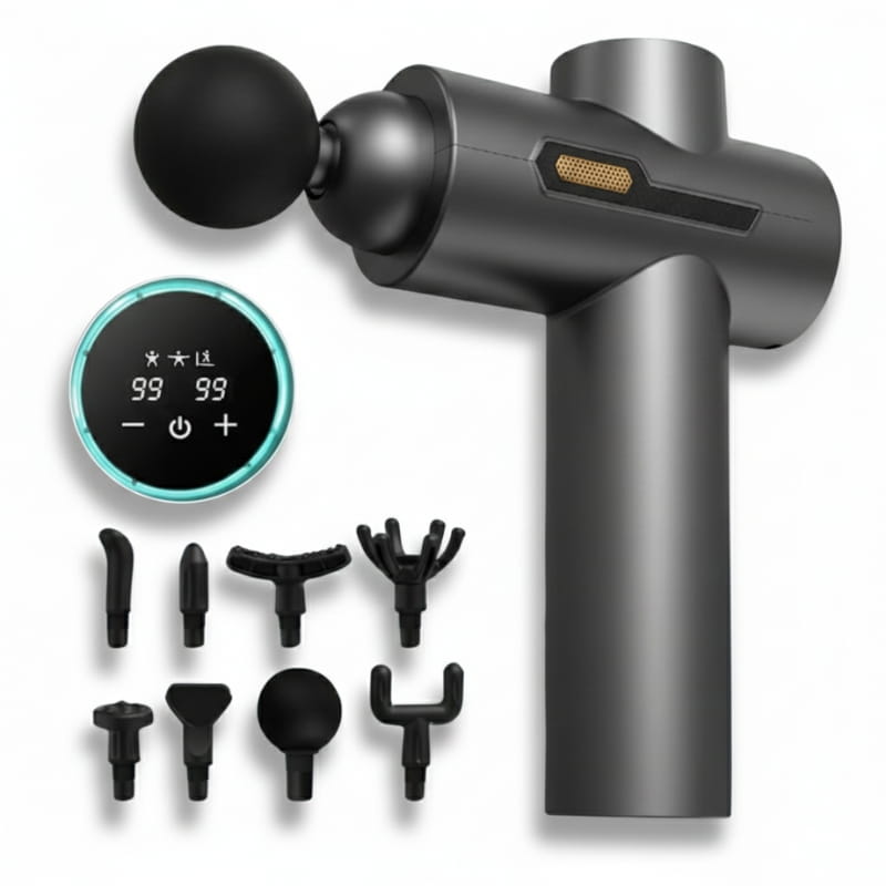 Gunmetal Grey HS-890 8-Head Percussion Massager Fascia Gun | Fascia Gun | Percussion Massager | Percussion Massagers | Fascia Guns | Muscle Massage Gun | Fascial Gun | Fascia Massage Gun | Fascial Massage Gun | Percussion Massage Gun | Portable Massage Gun | Percussion Gun | Deep Tissue Massage Gun | Electric Massage Gun | Percussion Guns | Muscle Recovery Massage Gun | Theragun | Buy Handheld Massage Gun Online Now at Myo Relief