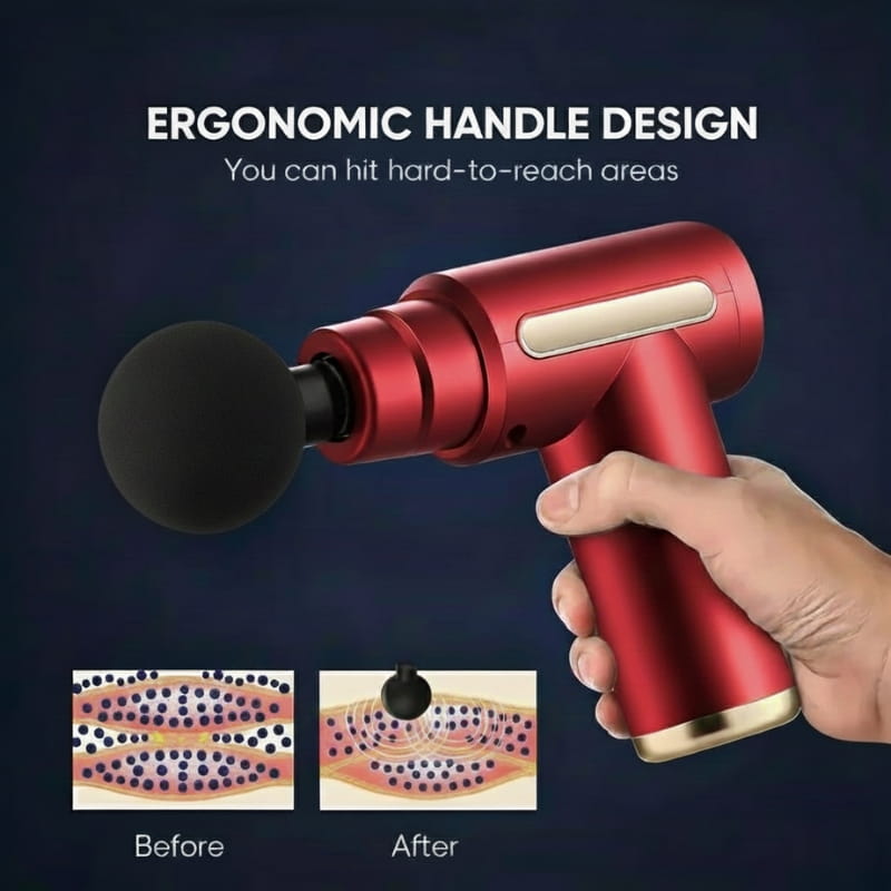 Stark Red Pro 4-Head Percussion Massager Fascia Gun | Fascia Gun | Percussion Massager | Percussion Massagers | Fascia Guns | Muscle Massage Gun | Fascial Gun | Fascia Massage Gun | Fascial Massage Gun | Percussion Massage Gun | Portable Massage Gun | Percussion Gun | Deep Tissue Massage Gun | Electric Massage Gun | Percussion Guns | Muscle Recovery Massage Gun | Theragun | Buy Handheld Massage Gun Online Now at Myo Relief