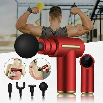 Stark Red Pro 4-Head Percussion Massager Fascia Gun | Fascia Gun | Percussion Massager | Percussion Massagers | Fascia Guns | Muscle Massage Gun | Fascial Gun | Fascia Massage Gun | Fascial Massage Gun | Percussion Massage Gun | Portable Massage Gun | Percussion Gun | Deep Tissue Massage Gun | Electric Massage Gun | Percussion Guns | Muscle Recovery Massage Gun | Theragun | Buy Handheld Massage Gun Online Now at Myo Relief